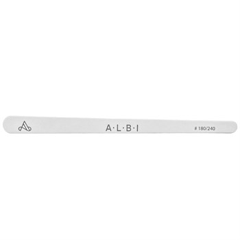 Пилка ALBI белая узкая на деревянной основе 180/240 капля - фото 7905