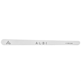 Пилка ALBI белая узкая на деревянной основе 180/240 капля